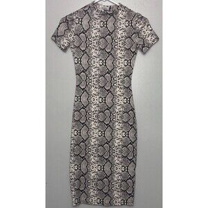 Harley & James Blk & Gray Snake Print Knee Length Dress Size Small